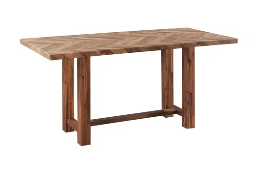 71" Brown Wood Trestle Base Dining Table