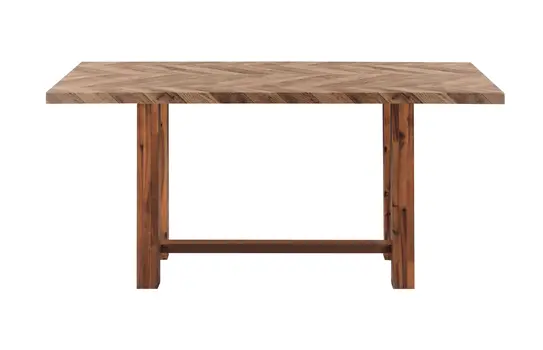 71" Brown Wood Trestle Base Dining Table
