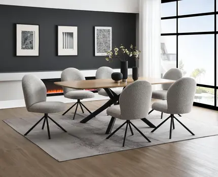 79" Natural and Black Wood and Metal Cross Leg Base Dining Table