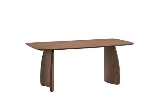 71" Walnut Wood Double Pedestal Base Dining Table