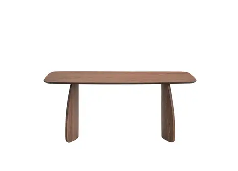 71" Walnut Wood Double Pedestal Base Dining Table