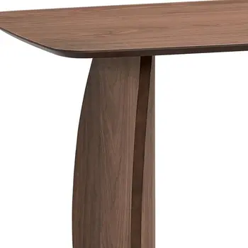71" Walnut Wood Double Pedestal Base Dining Table