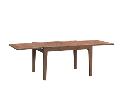47" Walnut Wood Self-Storing Leaf Extendable Dining Table