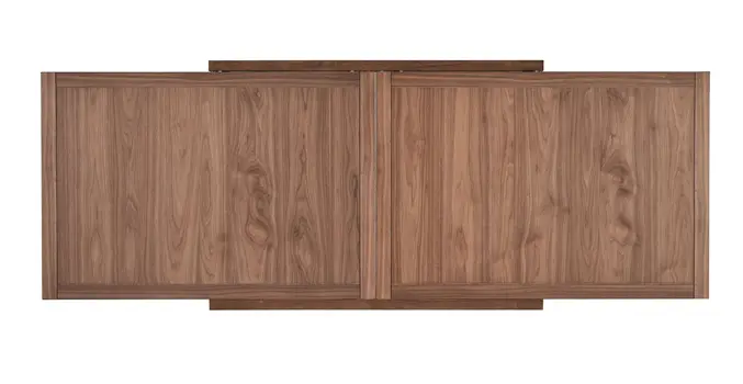 47" Walnut Wood Self-Storing Leaf Extendable Dining Table