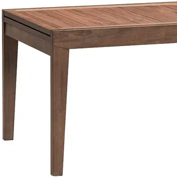 47" Walnut Wood Self-Storing Leaf Extendable Dining Table