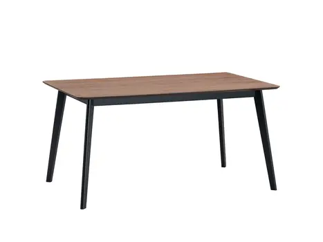 59" Walnut and Black Wood Dining Table