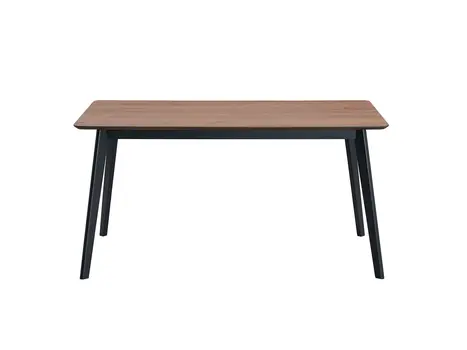 59" Walnut and Black Wood Dining Table