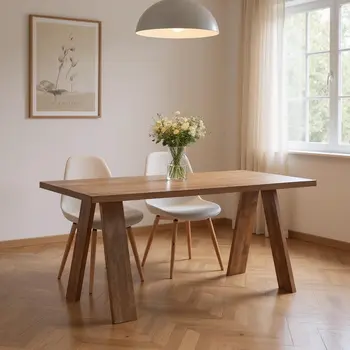63" Walnut Wood Dining Table