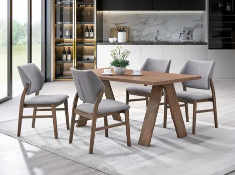 63" Walnut Wood Dining Table