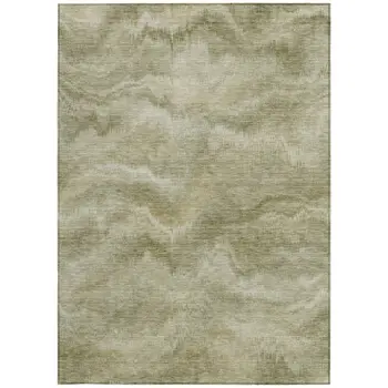 3' X 5' Sage And Ivory Abstract Washable Indoor Outdoor Area Rug
