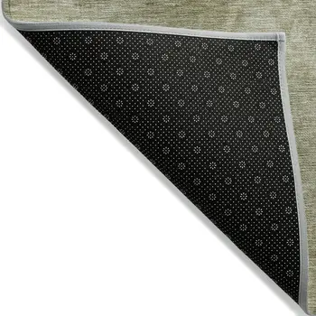 8' X 10' Sage And Ivory Abstract Washable Indoor Outdoor Area Rug