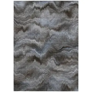 5' X 8' Taupe And Ivory Abstract Washable Indoor Outdoor Area Rug