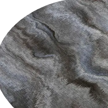 8' Taupe And Ivory Round Abstract Washable Indoor Outdoor Area Rug