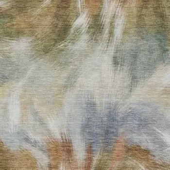 10' X 14' Beige And Copper Abstract Washable Indoor Outdoor Area Rug