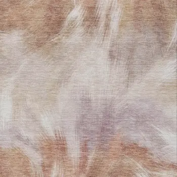 3' X 5' Copper And Ivory Abstract Washable Indoor Outdoor Area Rug