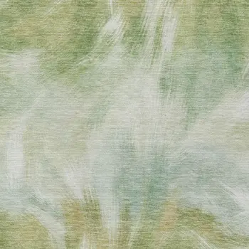 5' X 8' Green And Ivory Abstract Washable Indoor Outdoor Area Rug