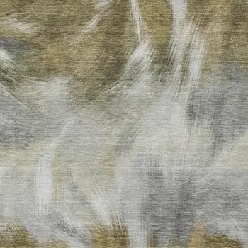 9' X 12' Pewter And Silver Abstract Washable Indoor Outdoor Area Rug