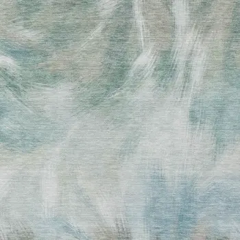 8' X 10' Sky Blue And Ivory Abstract Washable Indoor Outdoor Area Rug