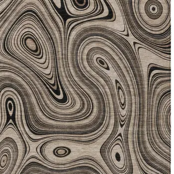 8' X 10' Beige And Charcoal Geometric Washable Indoor Outdoor Area Rug