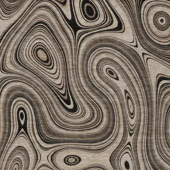 9' X 12' Beige And Charcoal Geometric Washable Indoor Outdoor Area Rug