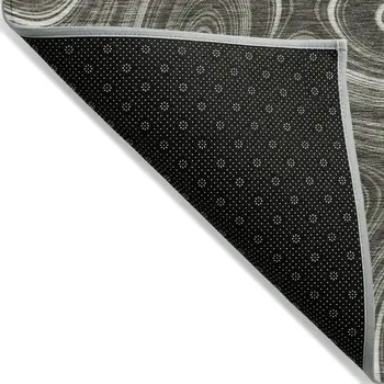 9' X 12' Gray And Ivory Geometric Washable Indoor Outdoor Area Rug
