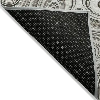 8' X 10' Ivory And Charcoal Geometric Washable Indoor Outdoor Area Rug
