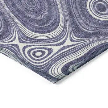 9' X 12' Plum And Ivory Geometric Washable Indoor Outdoor Area Rug