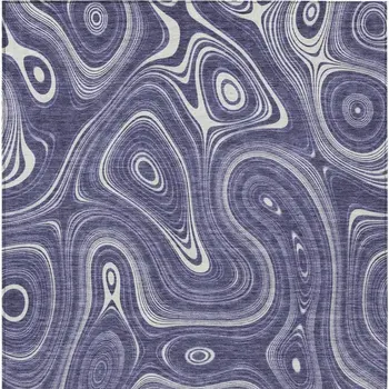 10' X 14' Plum And Ivory Geometric Washable Indoor Outdoor Area Rug