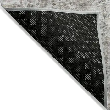 9' X 12' Taupe And Ivory Patchwork Washable Indoor Outdoor Area Rug