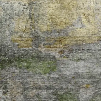 5' X 8' Olive Green Gold And Gray Abstract Washable Indoor Outdoor Area Rug