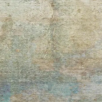 10' X 14' Wheat Sky Blue And Beige Abstract Washable Indoor Outdoor Area Rug