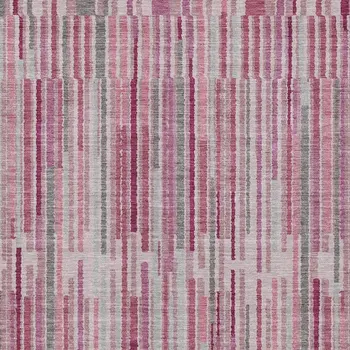 10' X 14' Blush And Ivory Striped Washable Indoor Outdoor Area Rug