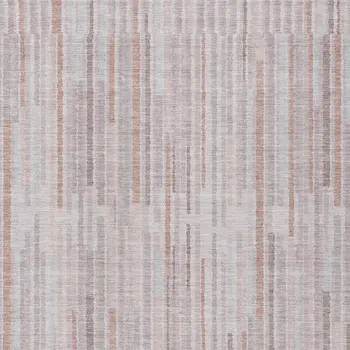 10' X 14' Coral And Beige Striped Washable Indoor Outdoor Area Rug