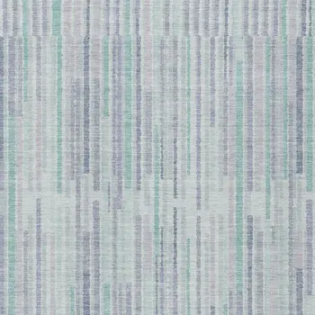 3' X 5' Mint Green And Ivory Striped Washable Indoor Outdoor Area Rug