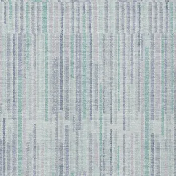5' X 8' Mint Green And Ivory Striped Washable Indoor Outdoor Area Rug