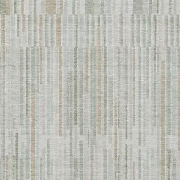 10' X 14' Sage And Ivory Striped Washable Indoor Outdoor Area Rug