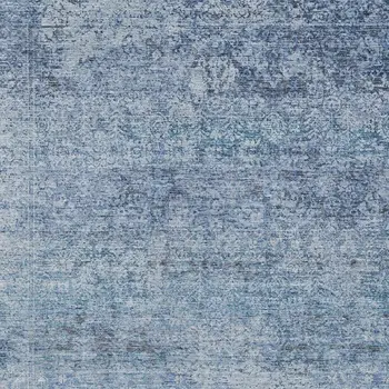 5' X 8' Blue And Ivory Abstract Washable Indoor Outdoor Area Rug