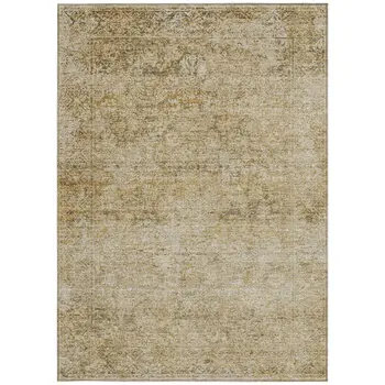 10' X 14' Copper And Beige Abstract Washable Indoor Outdoor Area Rug
