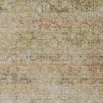 3' X 5' Gold And Beige Abstract Washable Indoor Outdoor Area Rug