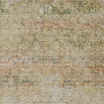 10' X 14' Gold And Beige Abstract Washable Indoor Outdoor Area Rug