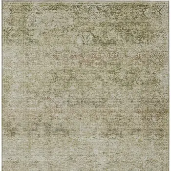 10' X 14' Sage And Beige Abstract Washable Indoor Outdoor Area Rug