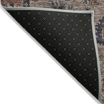3' X 5' Brown And Beige Floral Washable Indoor Outdoor Area Rug