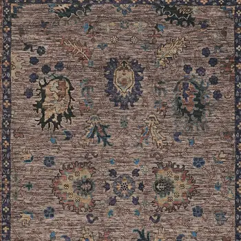 3' X 5' Brown And Beige Floral Washable Indoor Outdoor Area Rug