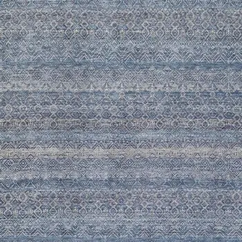 3' X 5' Blue And Sky Blue Striped Washable Indoor Outdoor Area Rug