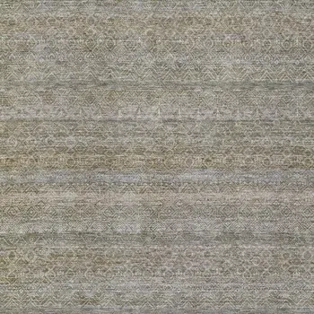 8' X 10' Khaki And Beige Striped Washable Indoor Outdoor Area Rug