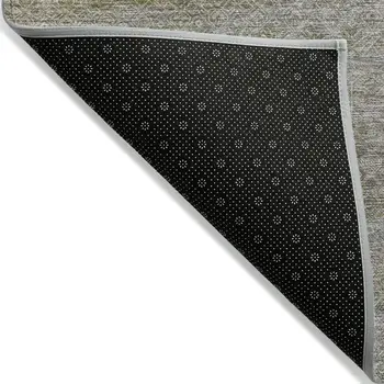 10' X 14' Khaki And Beige Striped Washable Indoor Outdoor Area Rug