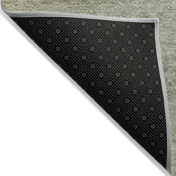 10' X 14' Linen And Beige Striped Washable Indoor Outdoor Area Rug