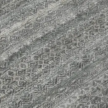 8' Pewter And Gray Round Striped Washable Indoor Outdoor Area Rug