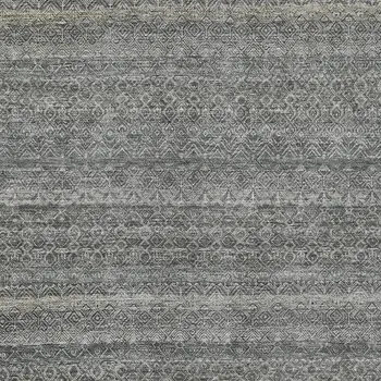 9' X 12' Pewter And Gray Striped Washable Indoor Outdoor Area Rug