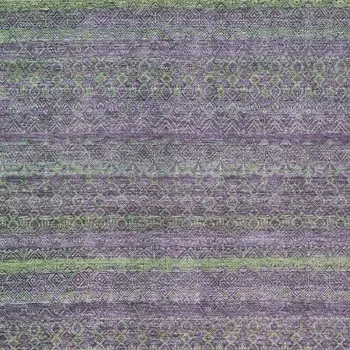 10' X 14' Purple And Lime Green Striped Washable Indoor Outdoor Area Rug